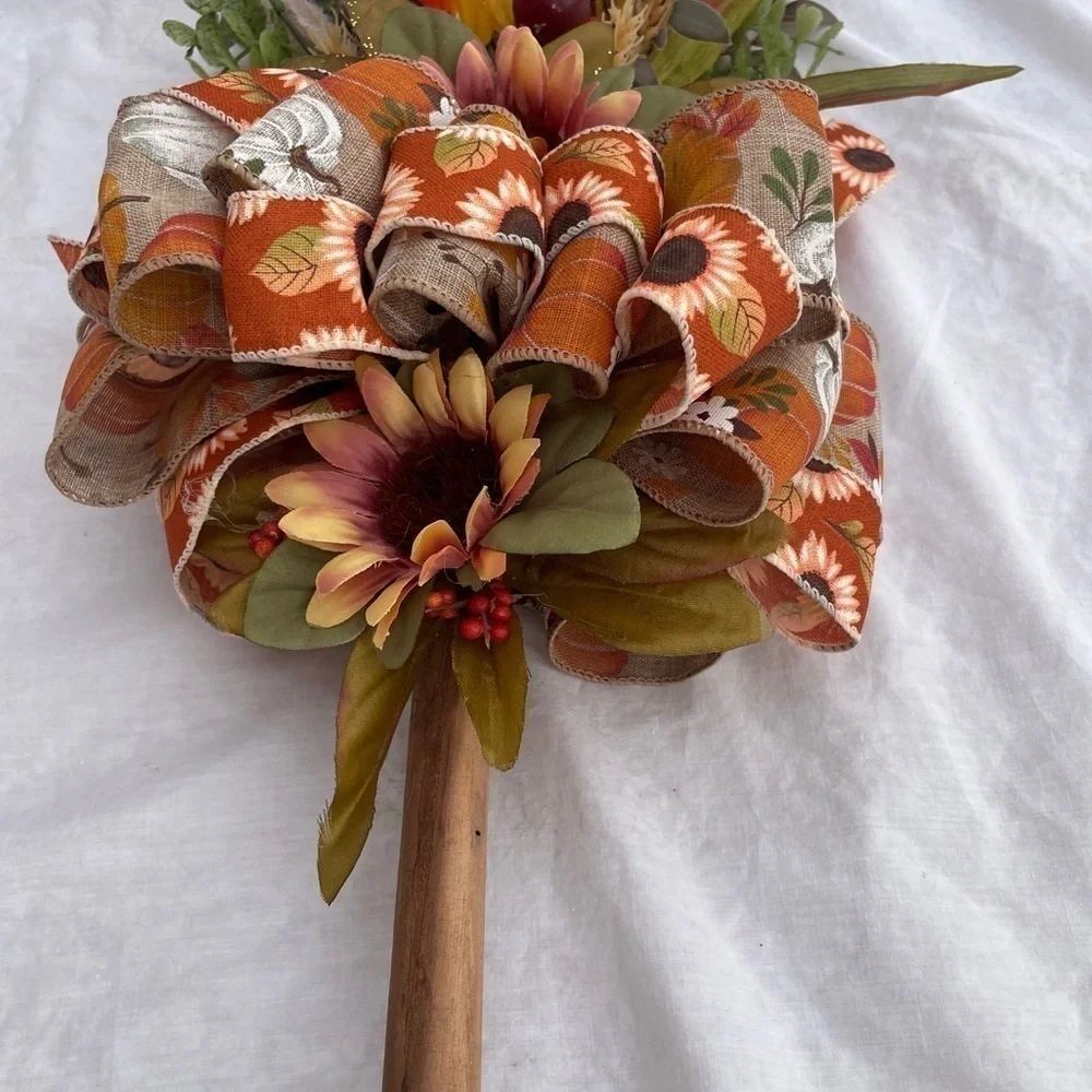 HANDMADE Cinnamon scented broomstick wreath/door hanger fall/halloween decor